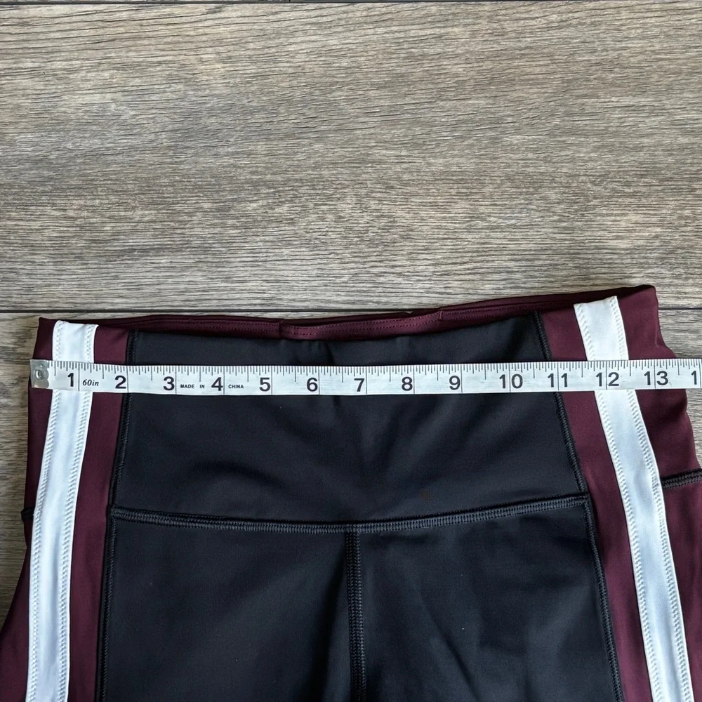 Athleta Crunch Colorblock 7/8 Length Tight Leggings Supersonic Black Burgundy S - Picture 8 of 13